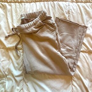 Aerie Tan Cropped Sweatpants for Effortless Comfort